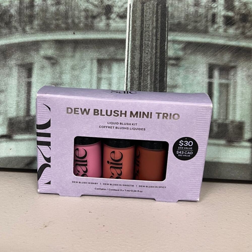 Saie Dew Blush Mini Trio Liquid Blush, Baby / Sweetie / Spicy, 0.24oz